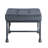 Gray Velvet & Sandy Gray Finish Ottoman