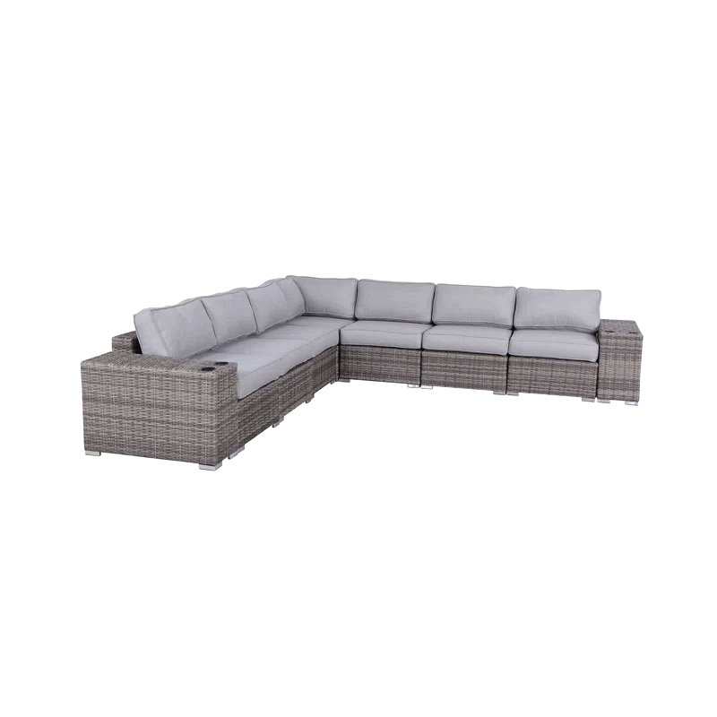 Canapé d'extérieur en osier entièrement assemblé - Mobilier de patio pré-assemblé à installation rapide