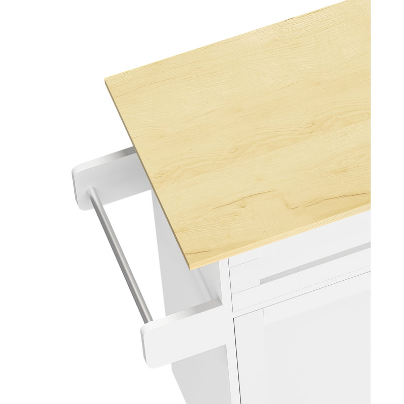 Sykesville Wood Kitchen Cart, White