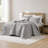 3-Piece Queen Linen Garment Washed Quilt Set,Gray-136327763