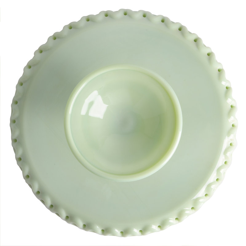 Mint Green Jadeite Glass Pedestal Cake Stand