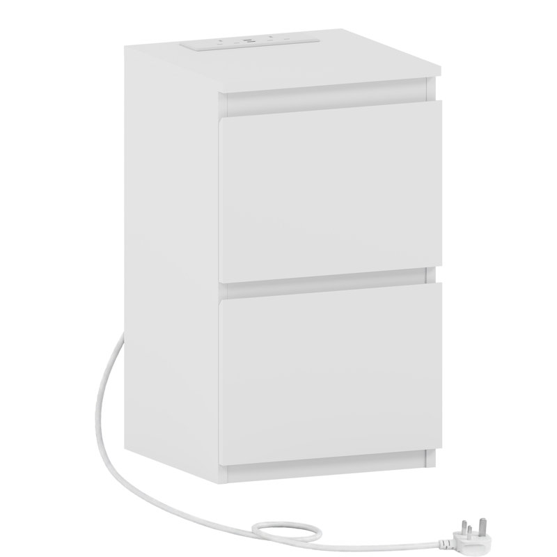 29.5 cm W Bedside Table, White