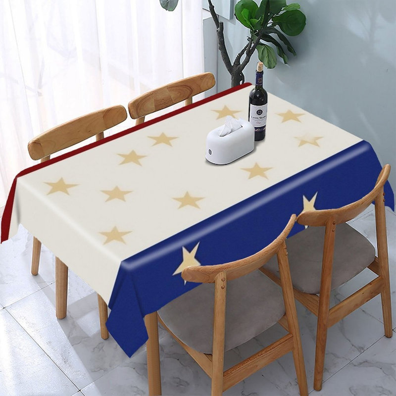 Nappe rouge, blanche, rayée, bleu, étoile, 60 x 120 pouces, pour la maison patriotique