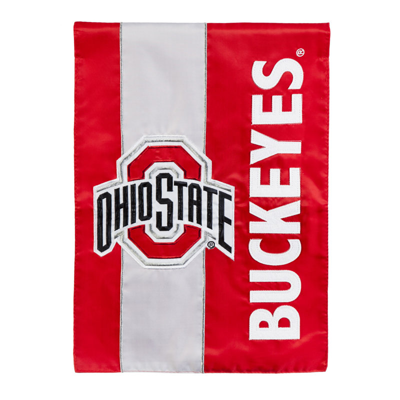 Drapeau de maison en polyester à 2 côtés NCAA 44 x 28 po, Université Ohio State, H 18 po x l 12,5 po