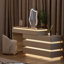 Retractable 47" Smart Dressing Table With LED Mirror, Dimmable Lights & Integrated Charging Station