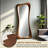 70.87"Special-shaped glass mirror with brown oak frame and dressing mirror-263252551