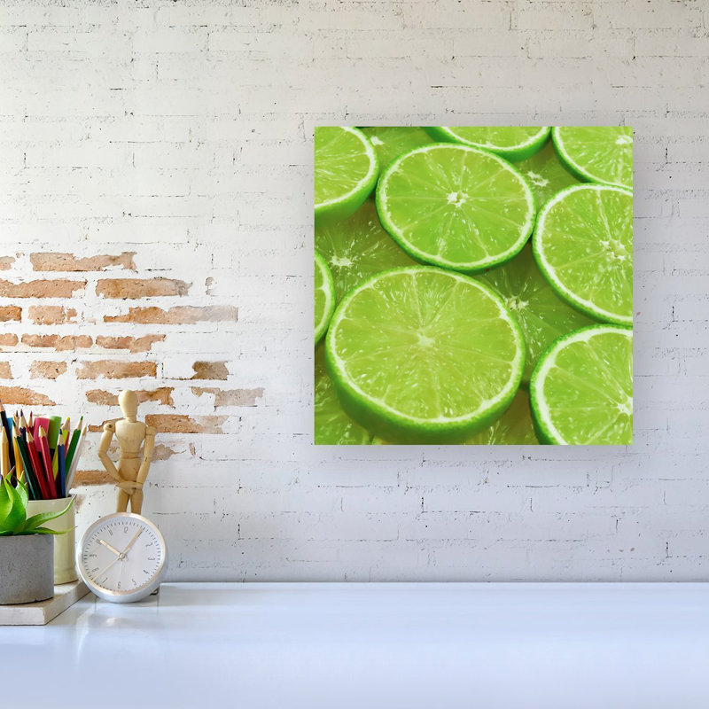 Fresh Limes - Wrapped Canvas Print, 16cm H x 16cm W x 3.8cm D