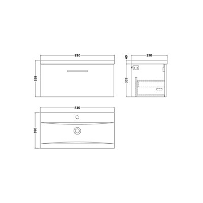 Arno 810 mm Single Vanity with Integrated Basin