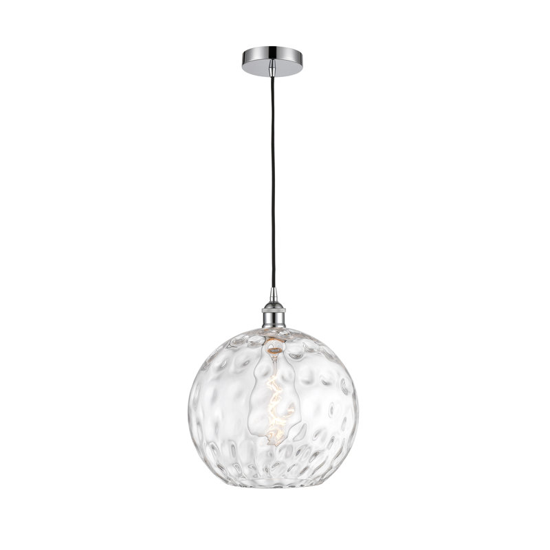 Luminaire suspendu simple à 1 lumière Ralph, H 14,75 po x l 12 po x P 12 po, Chrome poli