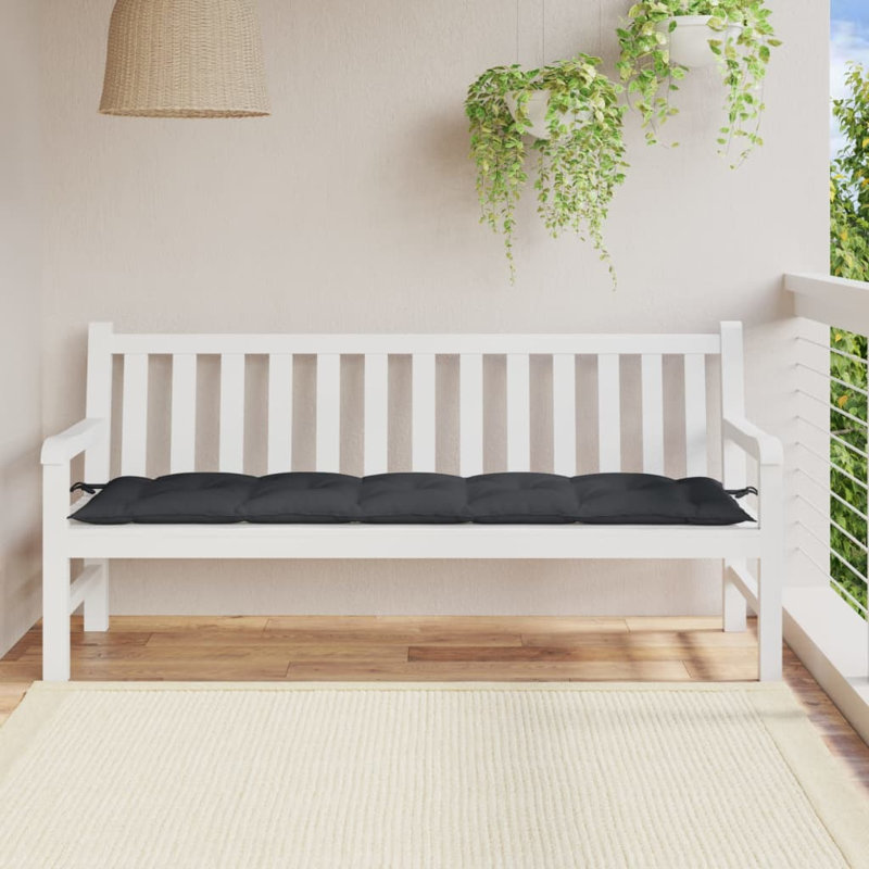 Coussin de banc de jardin Ebern Designs, Mélange anthracite, L 70,9 po x P 19,7 po