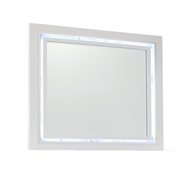 Miroir mural moderne rond blanc avec cadre pour la salle de bain et la chambre à coucher | Idée de cadeau