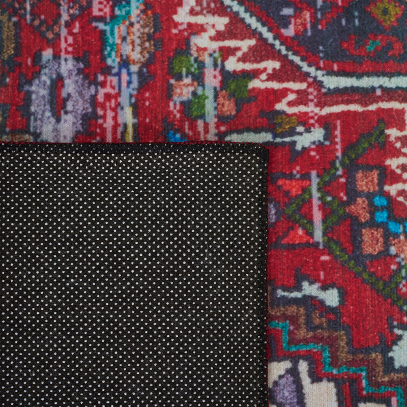 Tapis oriental rouge et bleu, Rectangle 5 pi x 8 pi