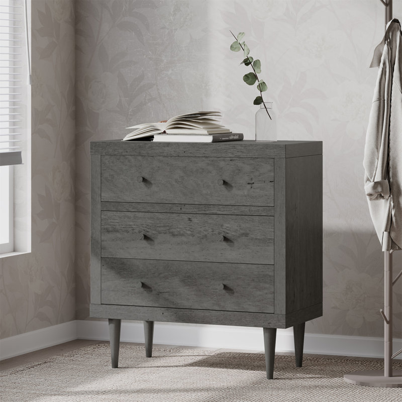 Commode 3 tiroirs, Gris