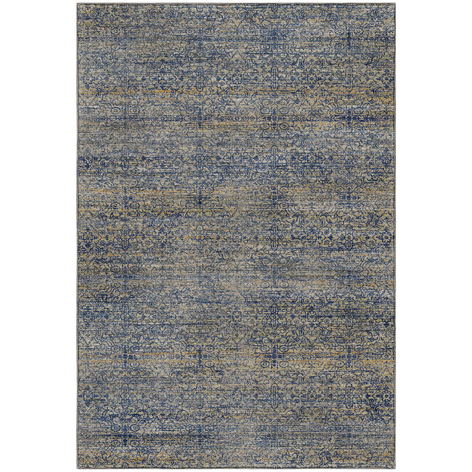 Premium Machine Washable Tirico Casual Rug, Navy, 9' x 12'