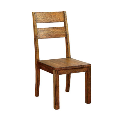 Dark Oak Solid Wood Chairs For Dining Area, Rustic Style, Panel Back Chair Of 2, Style
