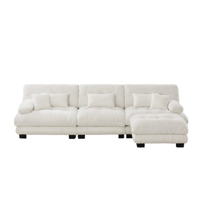 Luxury Modular Sectional Sofa Couch,Oversized L Shaped Cloud Couch For Living Room,Deep Seat Sofa Couch With Convertible Ottoman,Chenille