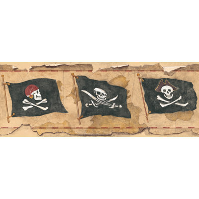 Bordure de papier peint à peindre L 15 pi x l 9 po Kids Pirate
