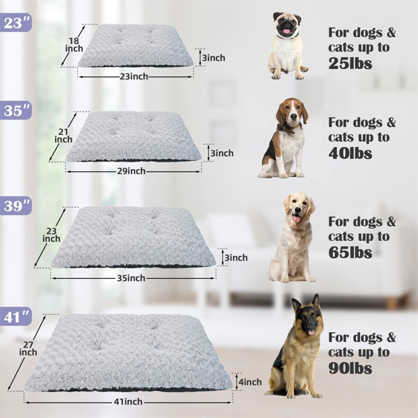 Dog Bed Mat Dog Crate Pad Washable Dog Mattress Pets Kennel Pad for Small  Dogs and Cats, 20 x 14, Blue