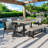 Nungesser 6 - Person Acacia Wicker Patio Dining Set with Rectangular Table