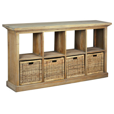 Aishleen 67" Wide Mahogany Solid Wood Credenza by Bayou Breeze