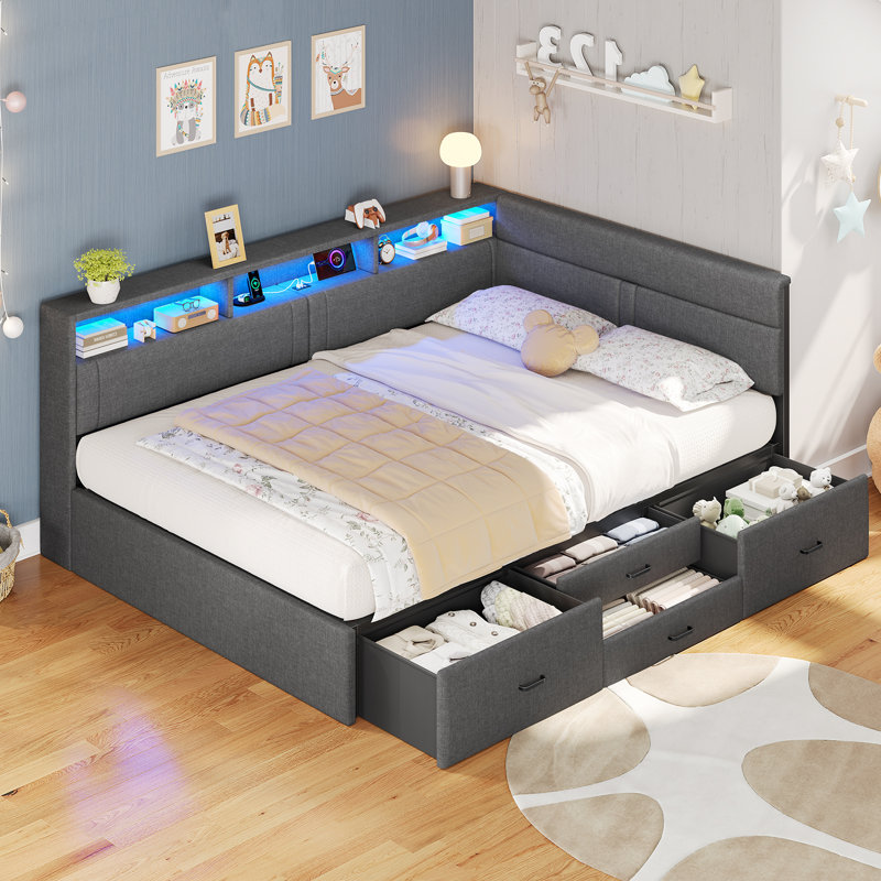 Drawers Daybed, Double (4'6), Grey