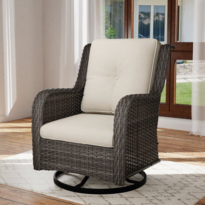 Fauteuil oscillant pivotant avec coussins en oléfine Anahit