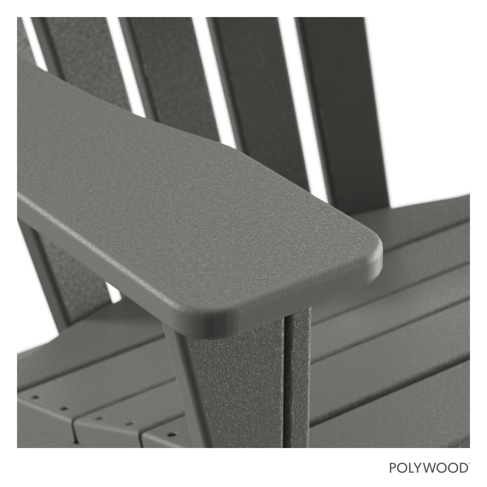 POLYWOOD® Verlyn Adirondack Chair with Hideaway Ottoman, Slate Gray