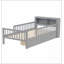 Lit simple avec rangement pour tête de lit, tiroirs sous le lit et garde-corps à trois côtés pour plus de sécurité et d'organisation, gris-1497099021