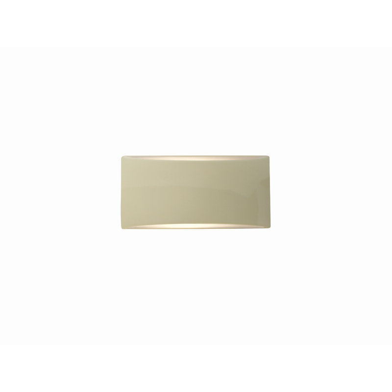 Applique murale en céramique Beda, Incandescent, H 5 po x l 10 po x P 4 po, Vanille lustrée