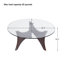 90x90cm Coffee Table Glass Top Solid Wood Legs Abstract Triangle Coffee Table 