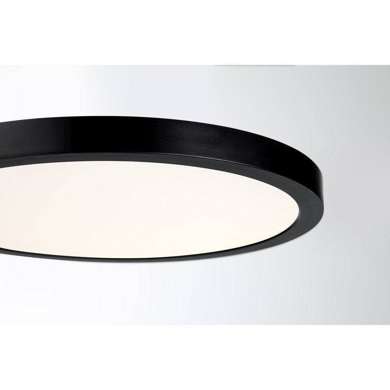 LED Flush Mount, 0.9" H x 12" W x 12" D, Black