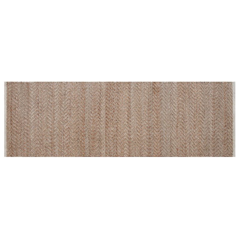 Morena Modern Farmhouse Low-Pile Natural Fiber Jute Indoor Area Rug with Cotton Backing, Runner 2'6" x 7'9"