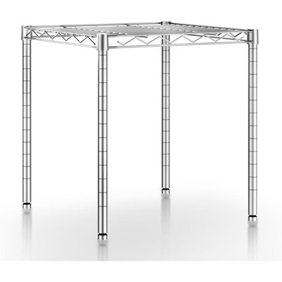 Étagère de rangement, unité de rayonnage métallique robuste à 1 niveau, étagère en fil d'acier réglable supportant jusqu'à 159 kg (350 lb) pour usage commercial, garde-manger, cuisine, garage, 35,6 cm (14 po) de profondeur x 35,6 cm (14 po) de largeur x 38,1 cm (15 po) de hauteur