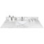 Plateau de meuble-lavabo de salle de bain 43 po x 22 po - Pierre de marbre blanc à proximité avec lavabo sous-comptoir en céramique rectangulaire et robinet à dosseret