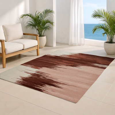 Tapis intérieur et extérieur beige Watercolor