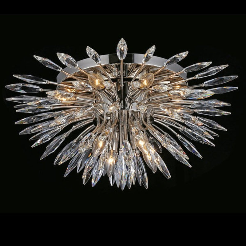 Lustre Nicollete, Argent perlé, 5, H 9 po x l 15 po x P 15 po