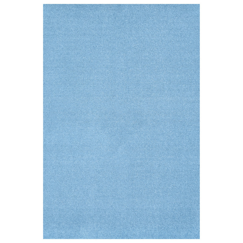 Monarrez Nylon Bath Rug with Non-Slip Backing, Single- 72" L x 48" W, Basin Blue
