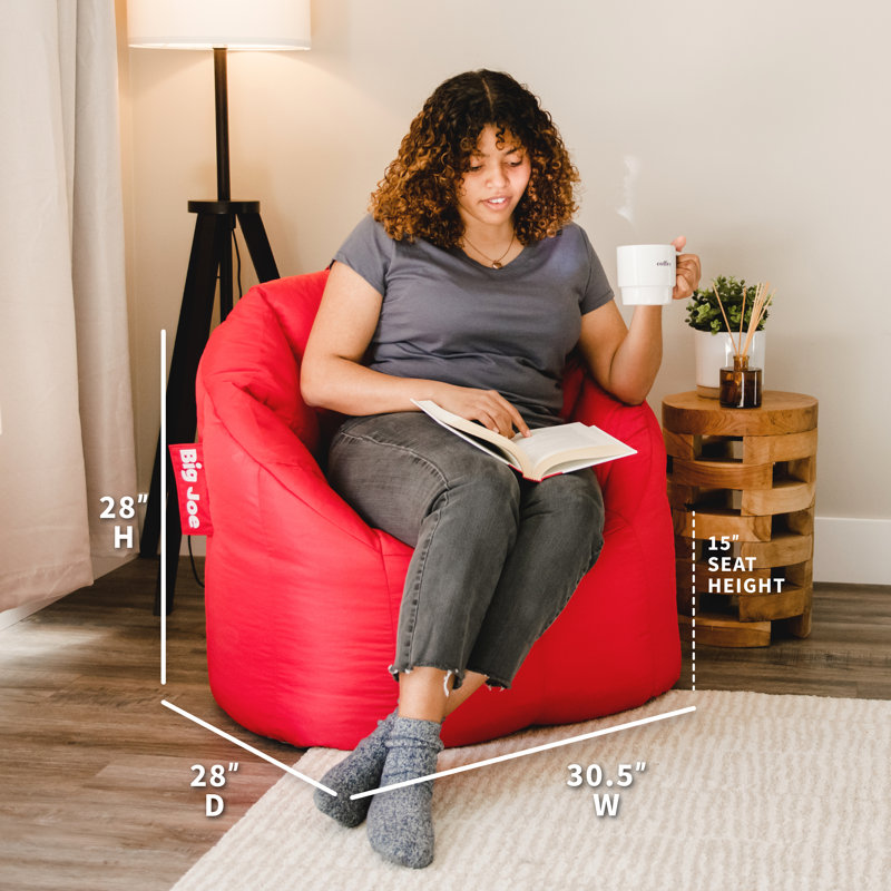Standard Bean Bag Chair, Red 100% Polyester, Milano