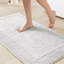 Tapis pour salle de bain gris réversible 17 x 24 po 100% coton 3000 g / m², velours moyen 0,5 po, et doux-1895427424