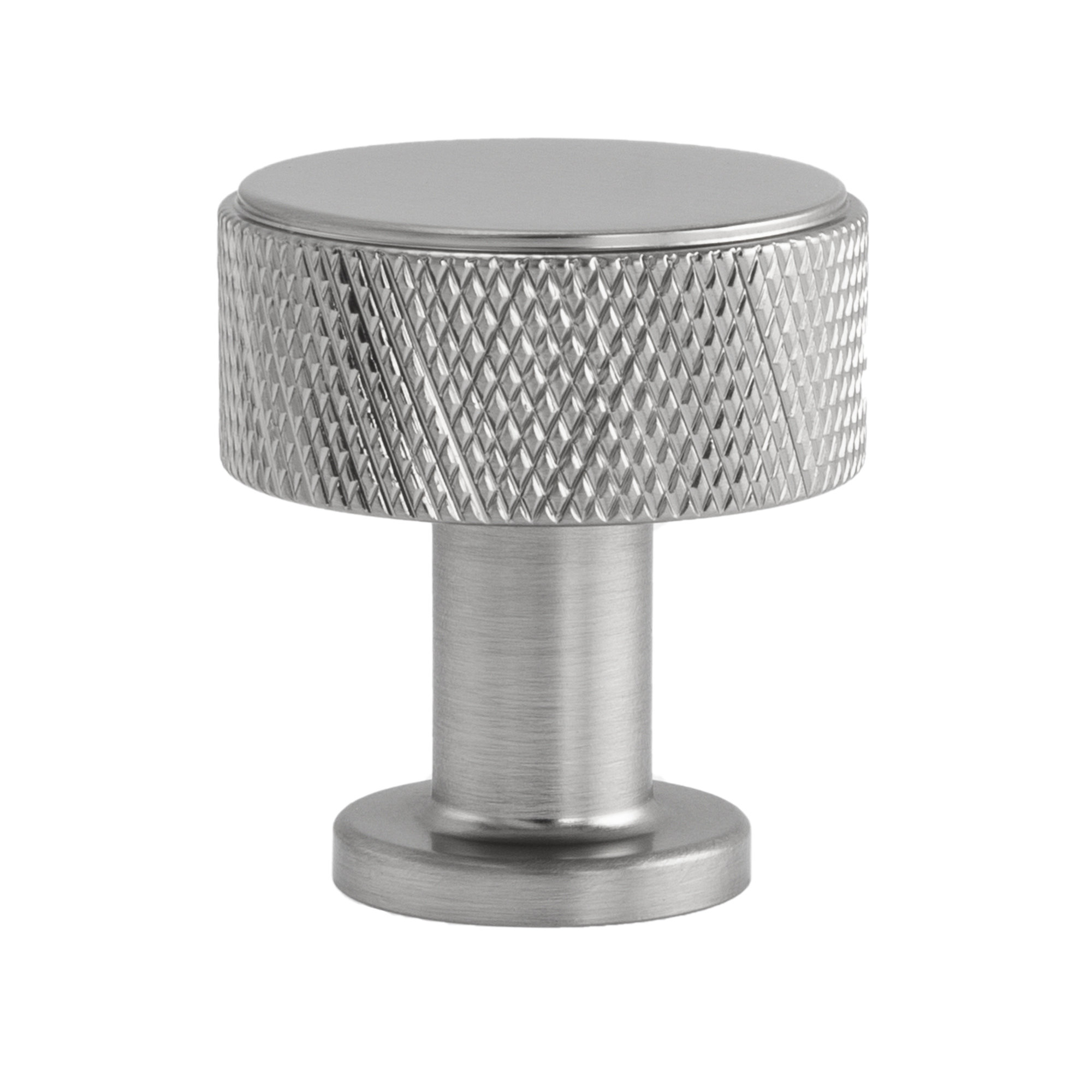 Kent Knurled Round Knob, Satin Nickel, 1.13"