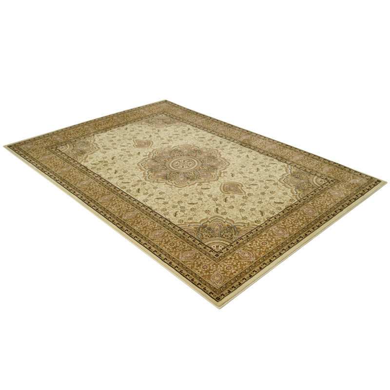 Infinity Oriental Area Rug in Burgundy/Brown, Rectangle: 7'10.6" x 10'7.8"