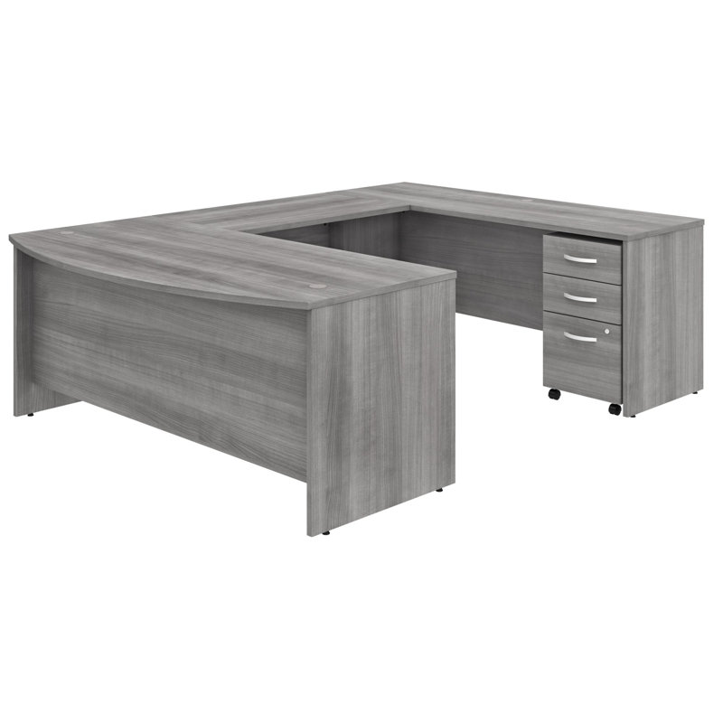 Studio C Modular U-Shaped Executive Desk, Platinum Gray
