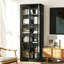 Armoire de cuisine en métal - 72 po de hauteur avec 5 tablettes réglables, armoire autoportante noire pour cuisine / garde-manger / salle de bain