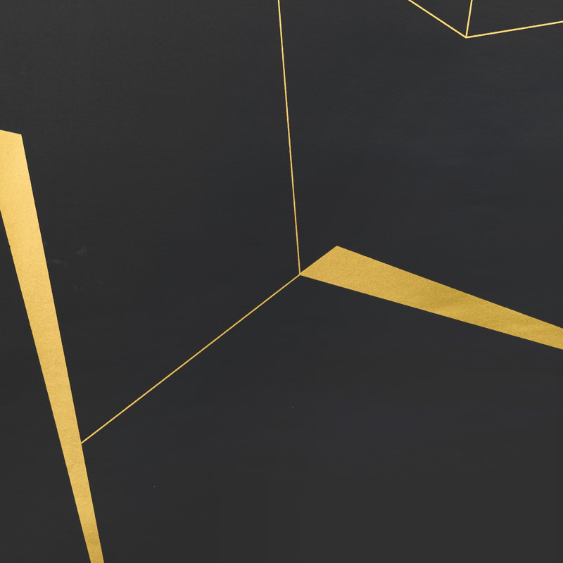 Boheme II 15' L x 54" W Wallpaper Roll, Black/Yellow