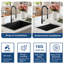 Évier de cuisine encastrable noir 30 po avec robinet rétractable 30 po