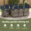 8 - Person Patio Dining Set with Rectangular Table-1096183049