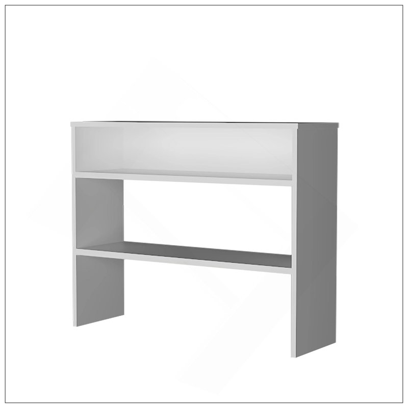 Console blanche avec rangement ouvert, Blanc