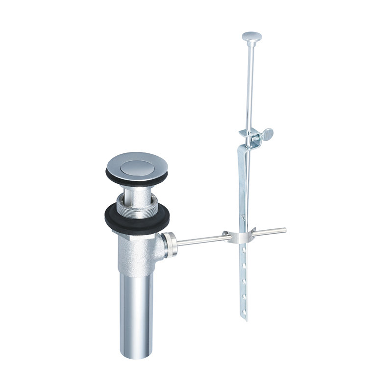 Drain escamotable de lavabo de salle de bain avec trop-plein, Chrome
