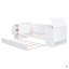 Lit de jour simple avec accoudoirs de rangement, lit gigogne et station de charge