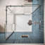 Porte de douche coulissante semi-sans cadre 36 po x 76 po avec quincaillerie en verre trempé traité 5/16 po BorTa Borbera, noir mat-120912251